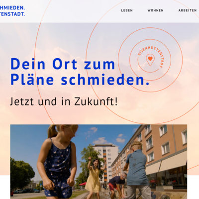 Ausschnitt der Homepage: Jetzt Pläne schmieden -> Eisenhüttenstadt