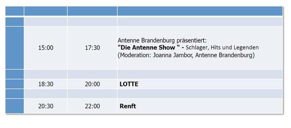 Programm der Hauptb&uuml;hne - 26.08.2018