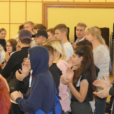 B�rgermeister Frank Balzer beim Projekttag an der Gesamtschule III