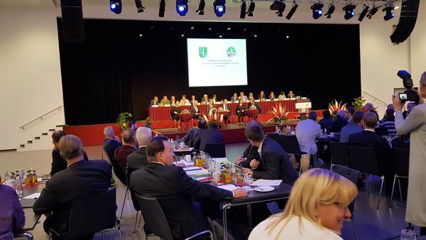 Mitgliederversammlung des St&auml;dte- und Gemeindebundes Brandenburg in Falkensee.