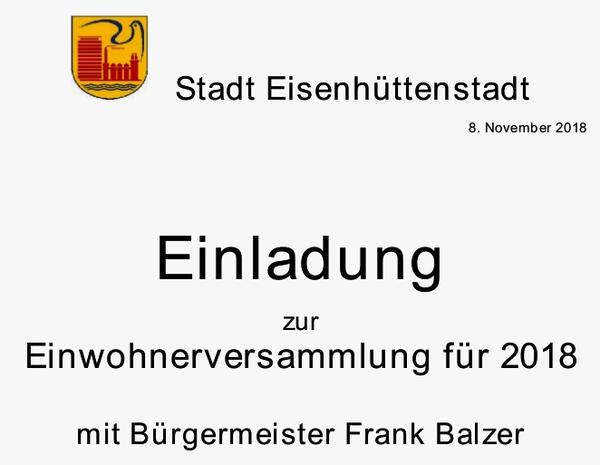 Einladung Einwohnerversammlung 2018