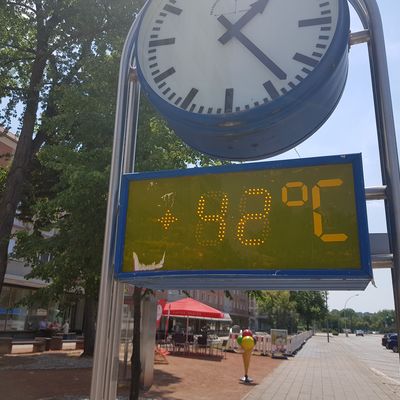 Hitze am Mittwoch in der Eisenh�ttenst�dter Innenstadt.