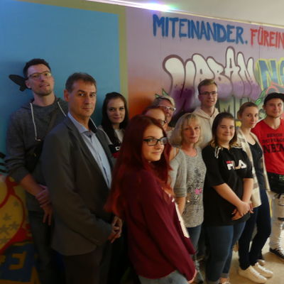 Jubs Eisenh�ttenstadt - �bergabe Grafitti vom Stadtfest an Jugendliche