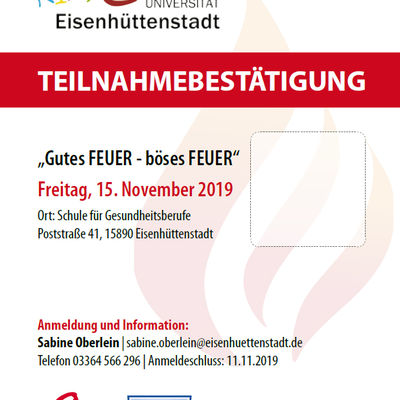 Teilnahmebst�tigung der Kinderuniversit�t