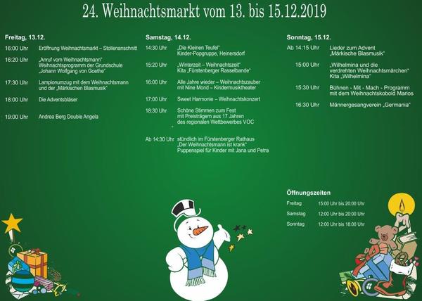 24. Weihnachtsmarkt in F&uuml;rstenberg