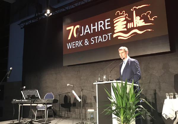 B&uuml;rgermeister Frank Balzer bei seiner Rede auf dem Neujahrsempfang 2020