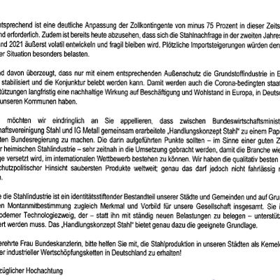 Brief an die Bundeskanzlerin