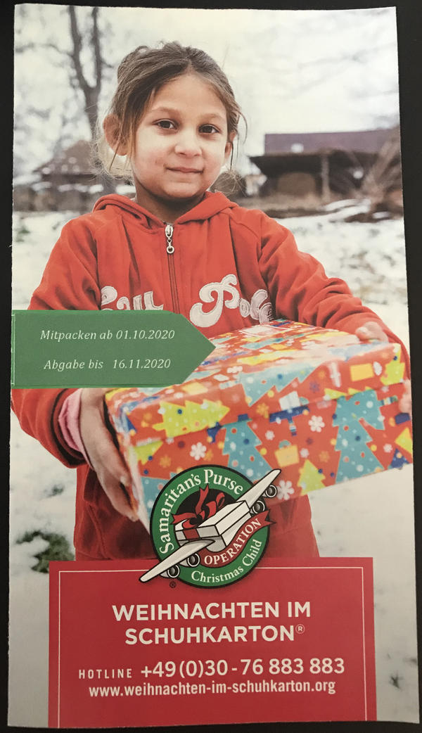 Aufruf zu Weihnachten im Schuhkarton 2020 