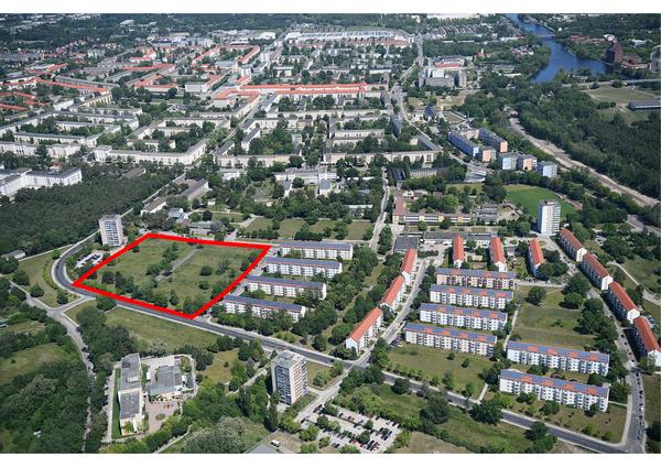 Luftbild zur ffentlichkeitsbeteiligung Wohngebiet Semmelweisstrae