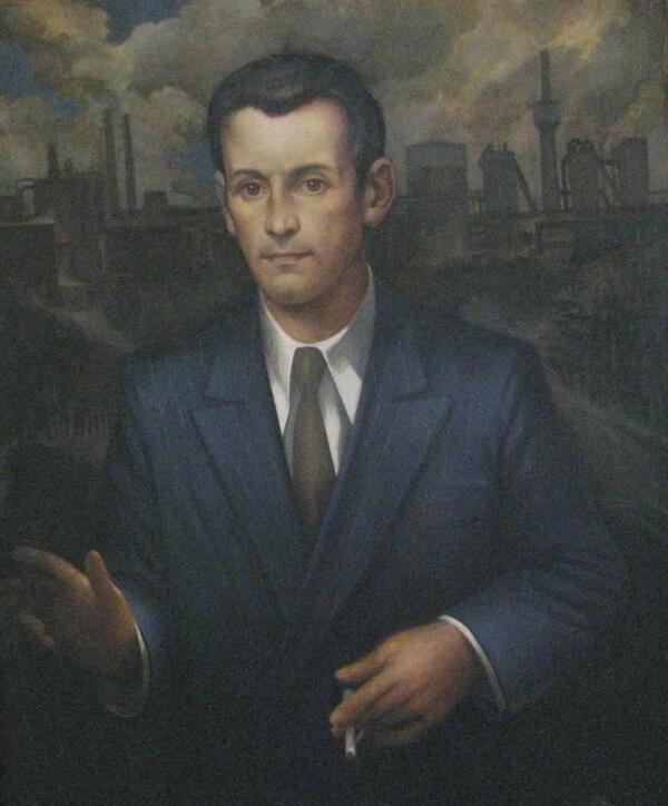 Öl-Porträt von »Albert Wettengel«, des ersten Oberbürgermeisters von Stalinstadt, aus der Kunstsammlung des Städtischen Museums.
