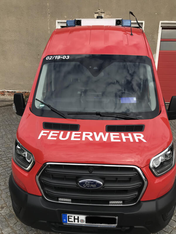 Trauerflor an Einsatgzfahrezeugen bis 28. Juli 2021.