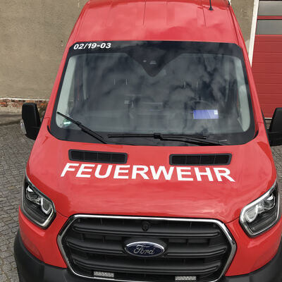 Trauerflor an Einsatgzfahrezeugen bis 28. Juli 2021.