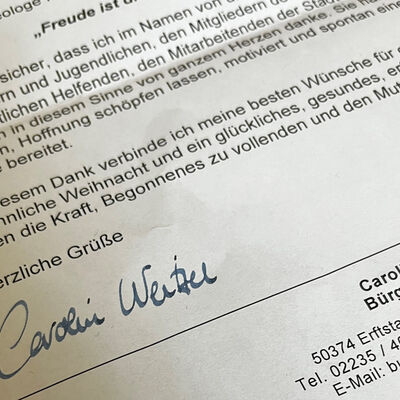 Dankesbrief aus Erftstadt