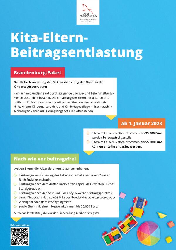 Plakat Kita Elternbeitragsentlastung