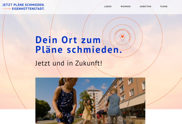 Ausschnitt der Homepage: Jetzt Pl&auml;ne schmieden in Eisenh&uuml;ttenstadt
