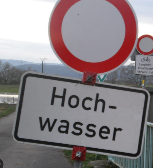 Schild Hochwasser