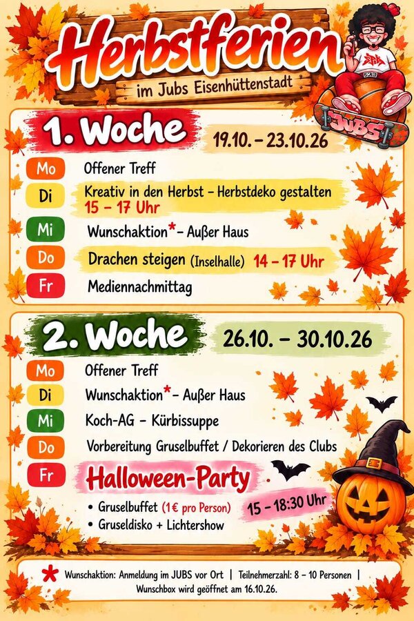 Herbstferien 2026 Jubs