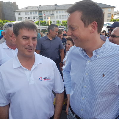 Frank Balzer (l.) mit Saarlands Ministerpr&auml;sident Tobias Hans